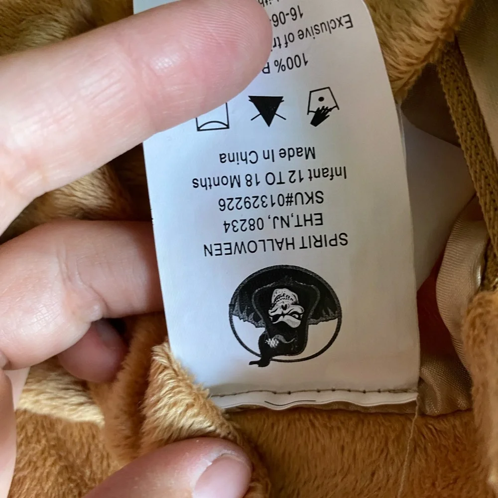 12-18month lion costume